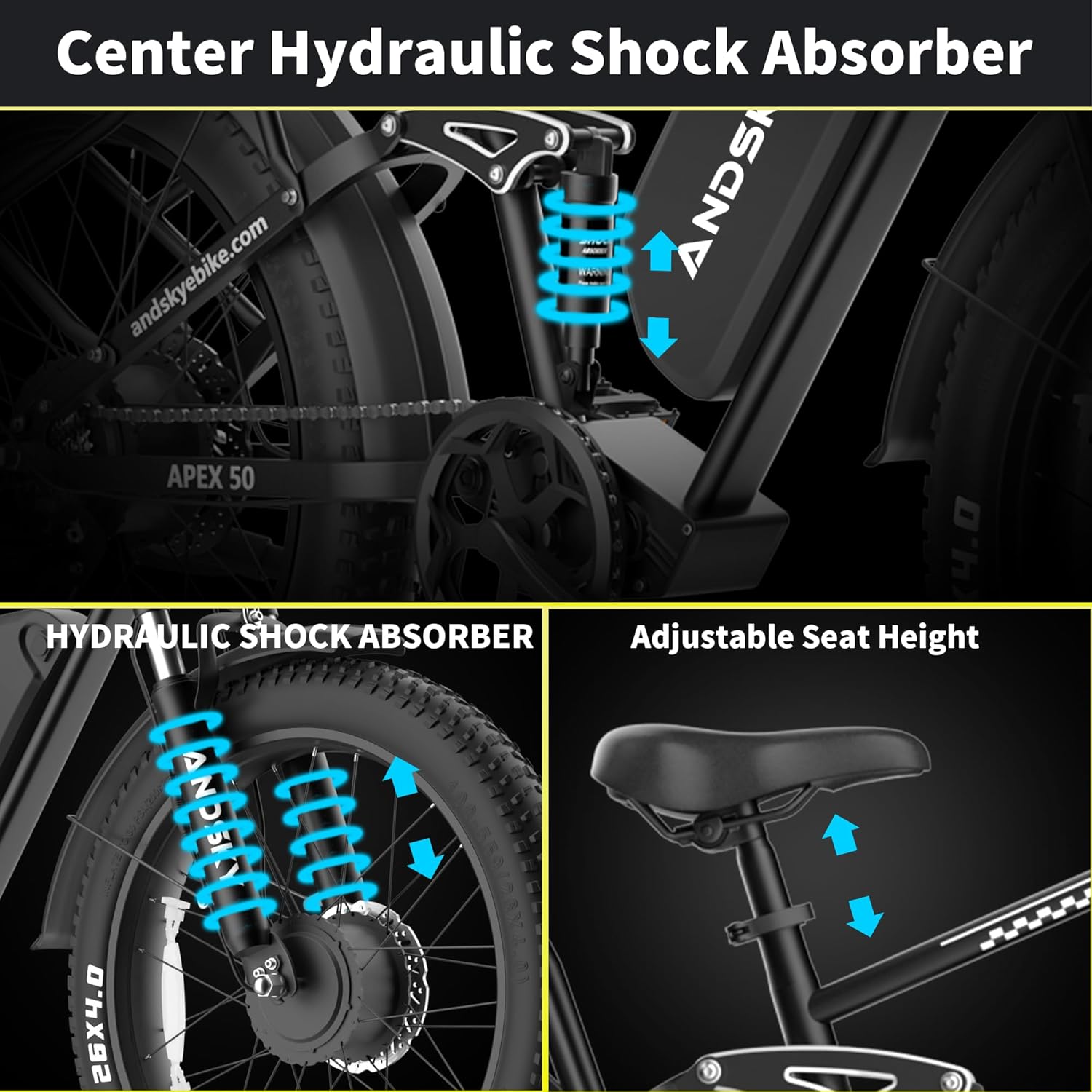 Электровелосипед ANDSKY Apex50 – обзор и цена 48V 1500W Rear Hub Motor With Battery