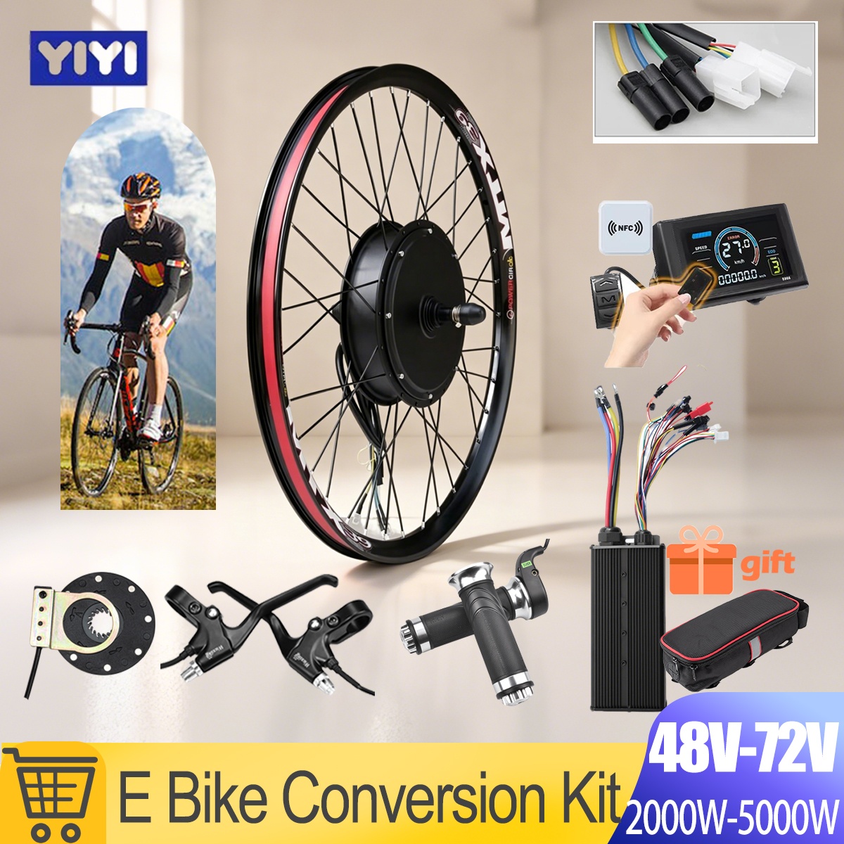 Комплект для переоборудования  – обзор и цена Gearless Hub Motor Conversion Kit 2000W With Display