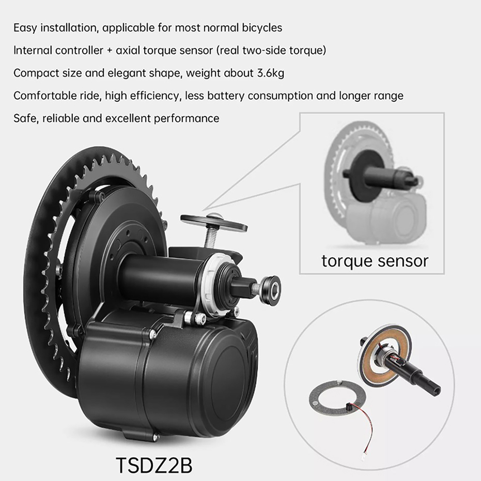 Tongsheng TSDZ2B BB 120 мм 100 – обзор и цена High Torque Brushless Mid Motor Kit